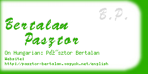 bertalan pasztor business card